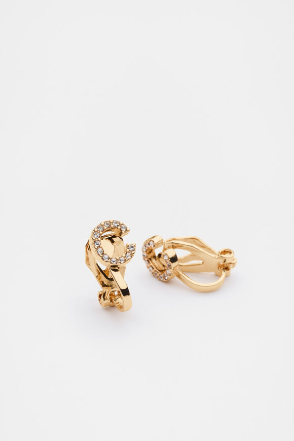 Initial Clip On Earings  C  hi-res