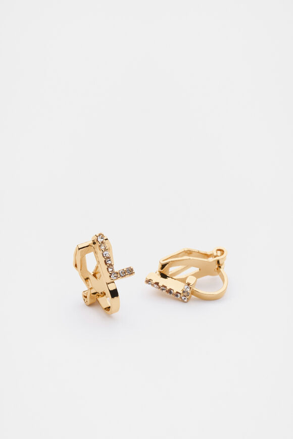 Initial Clip On Earings  L  hi-res