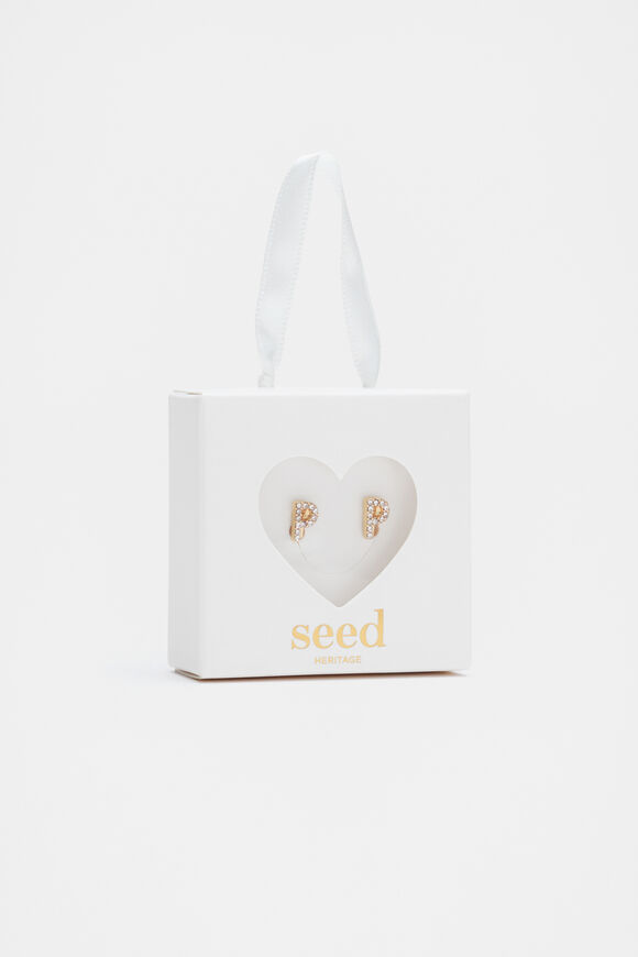 Initial Clip On Earings  P  hi-res