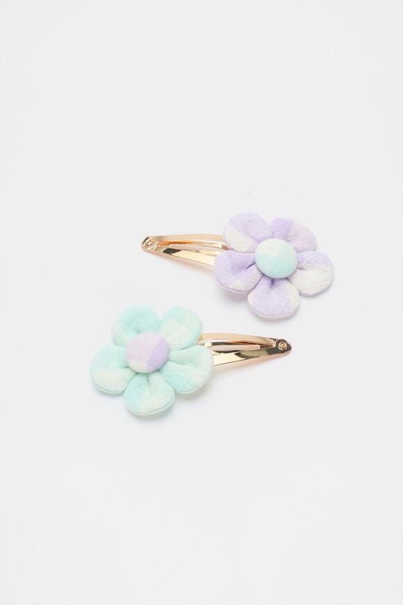 Gingham Flower Snaps  Multi  hi-res