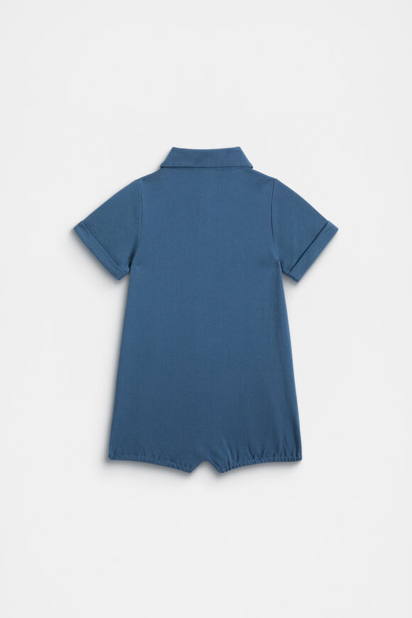 Core Logo Romper  Washed Navy  hi-res