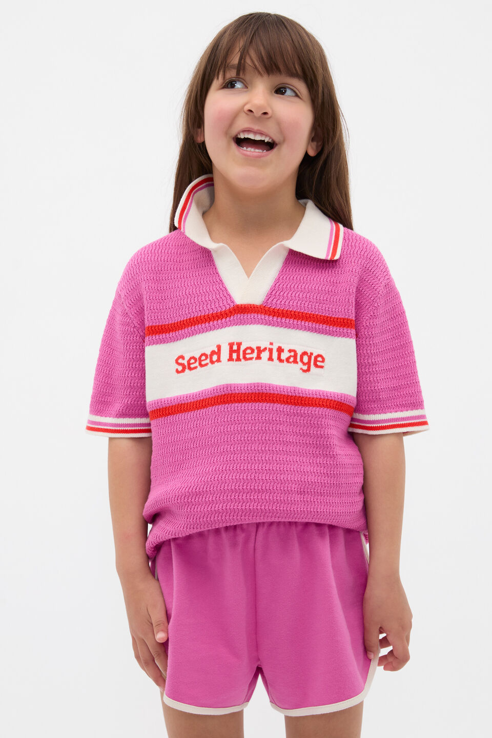 Logo Knit Polo  Wild Berry