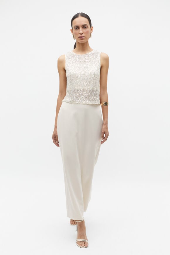 Tailored Column Skirt  Frappe  hi-res