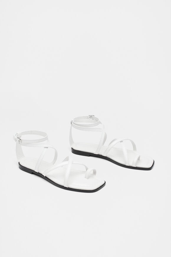 Addison Flat Sandal  White  hi-res