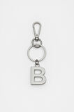 Silver Initials Keyring  B  hi-res