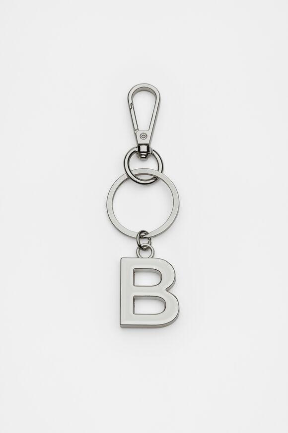 Silver Initials Keyring  B  hi-res