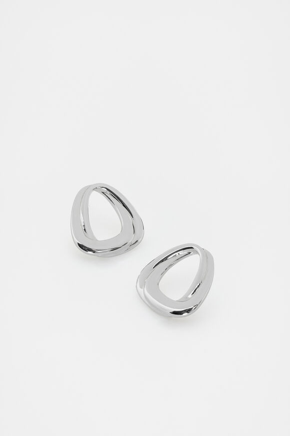 Looped Oval Earring  Silver  hi-res