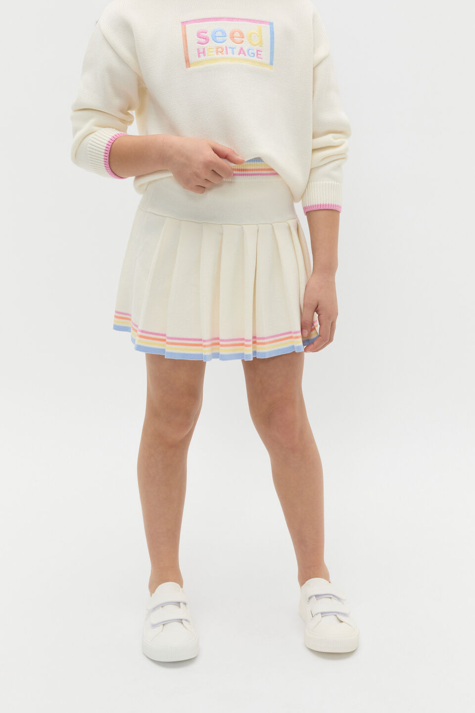 Pleat Knit Skirt  Canvas