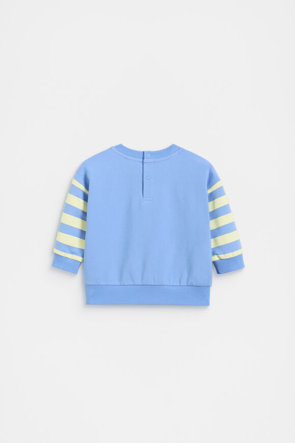 Striped Sleeve Sweat  Celestial Blue  hi-res