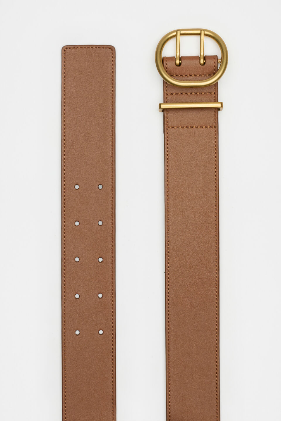 Reese Double Prong Belt  Deep Tan