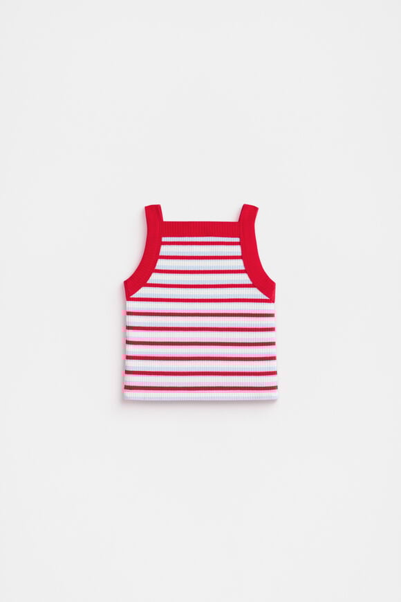 Stripe Logo Rib Tank  Chilli Stripe  hi-res