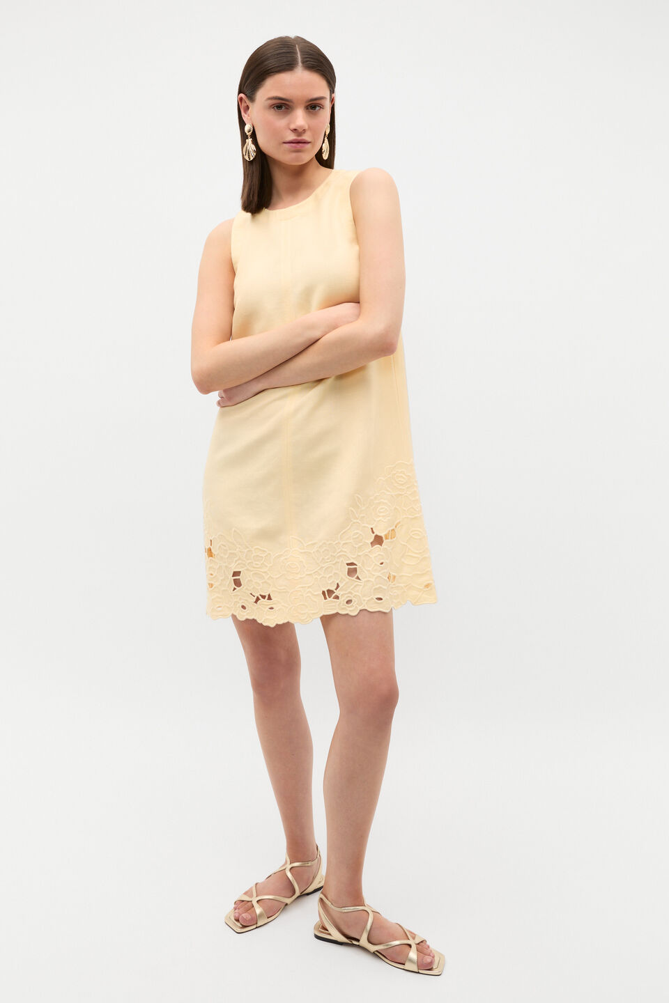 Cutwork Mini Dress  Shortbread
