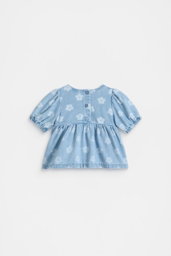 Floral Denim Top  Light Wash  hi-res