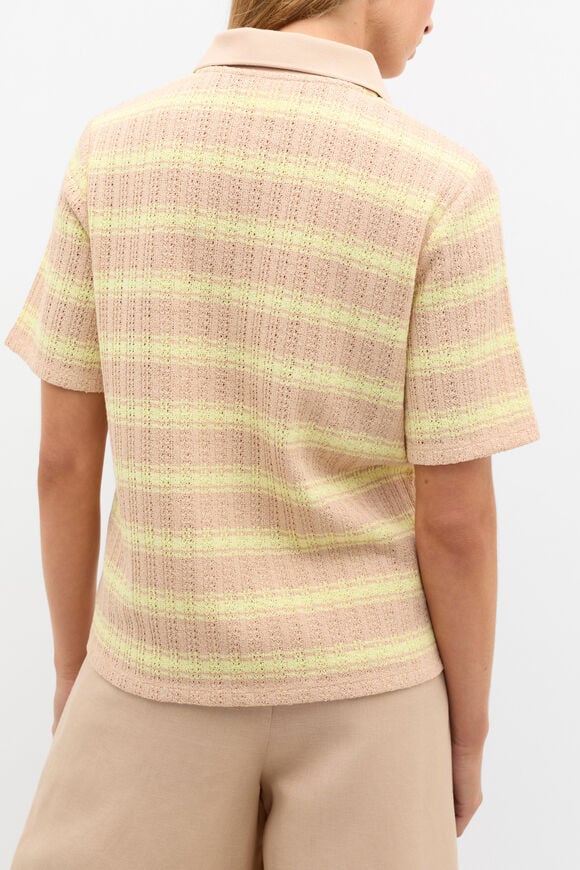 Textured Stripe Polo  Lemongrass Stripe  hi-res