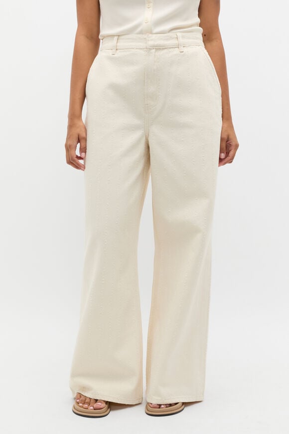 Textured Denim Tailored Jean  Buttercream  hi-res