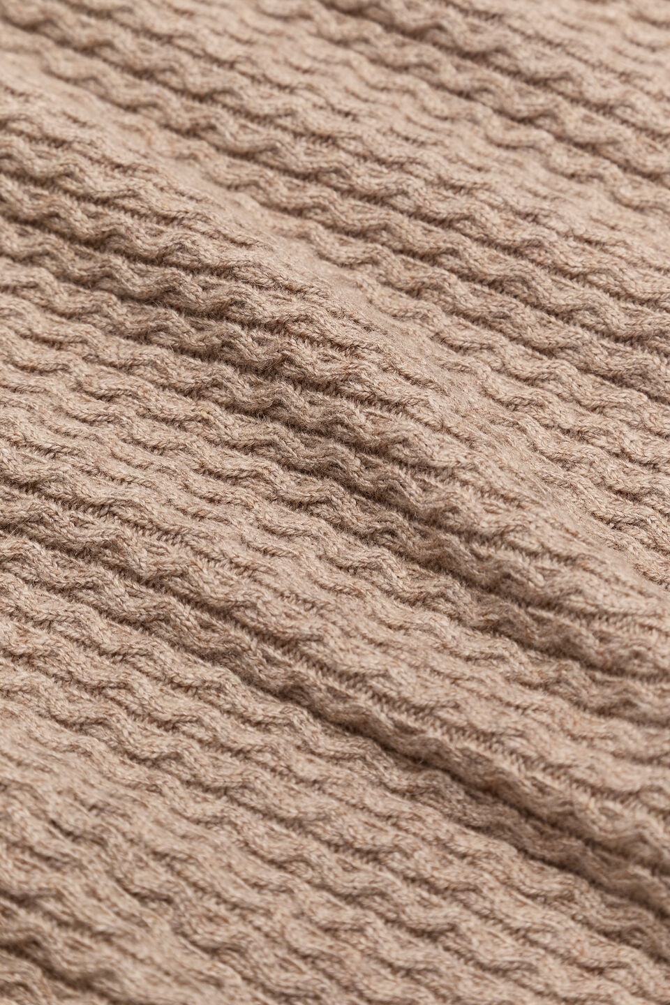 Cable Knit Blanket  Nutmeg Marle