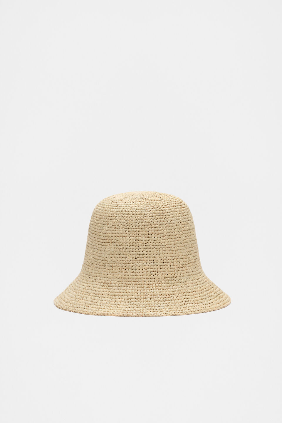 Short Brim Raffia Bucket Hat  Natural