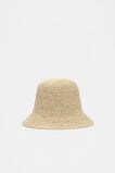 Short Brim Raffia Bucket Hat  Natural  hi-res