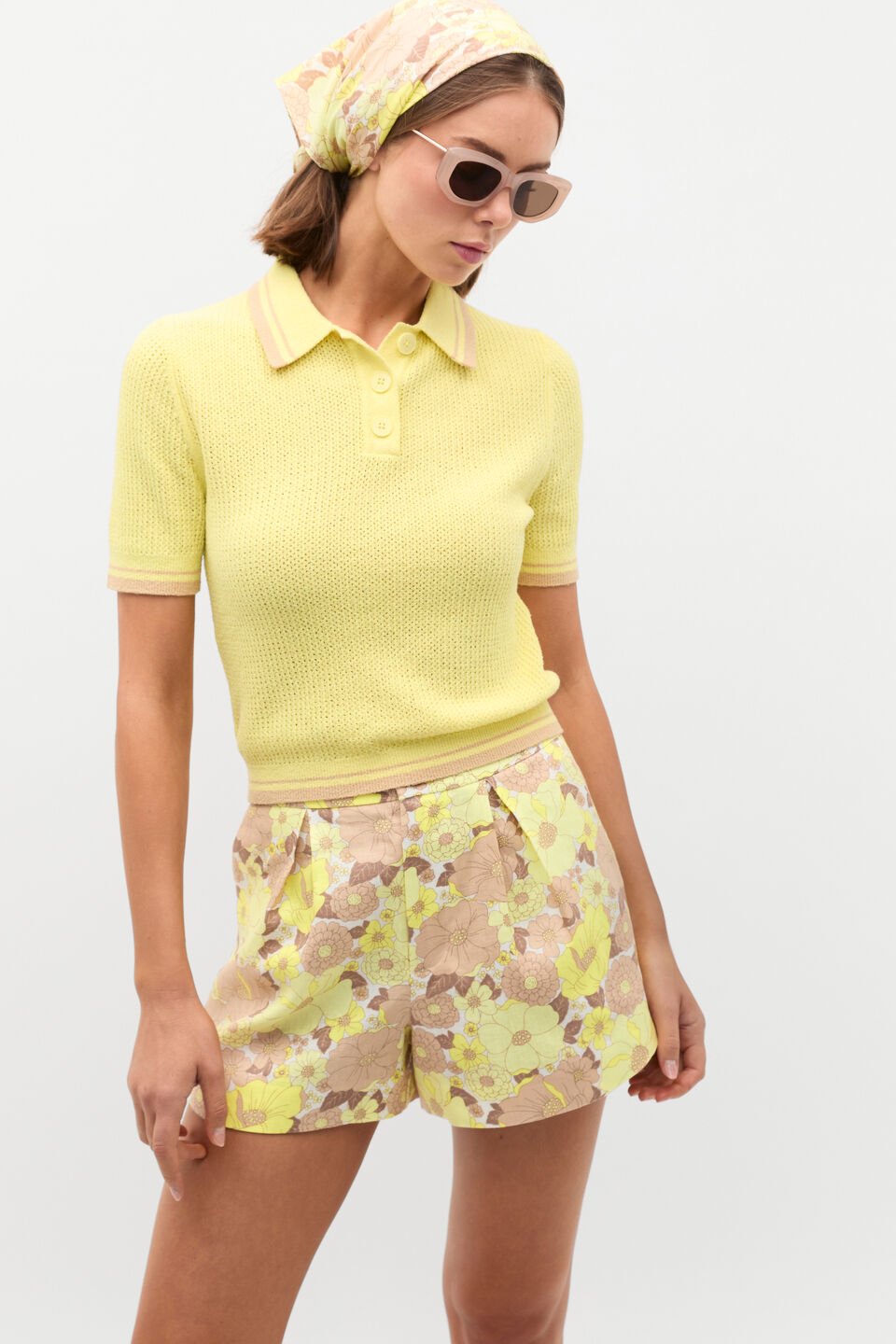 Textured Polo Knit  Lemongrass