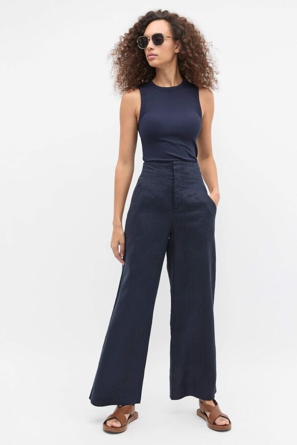 Core Linen Waisted Pant  Twilight Blue  hi-res