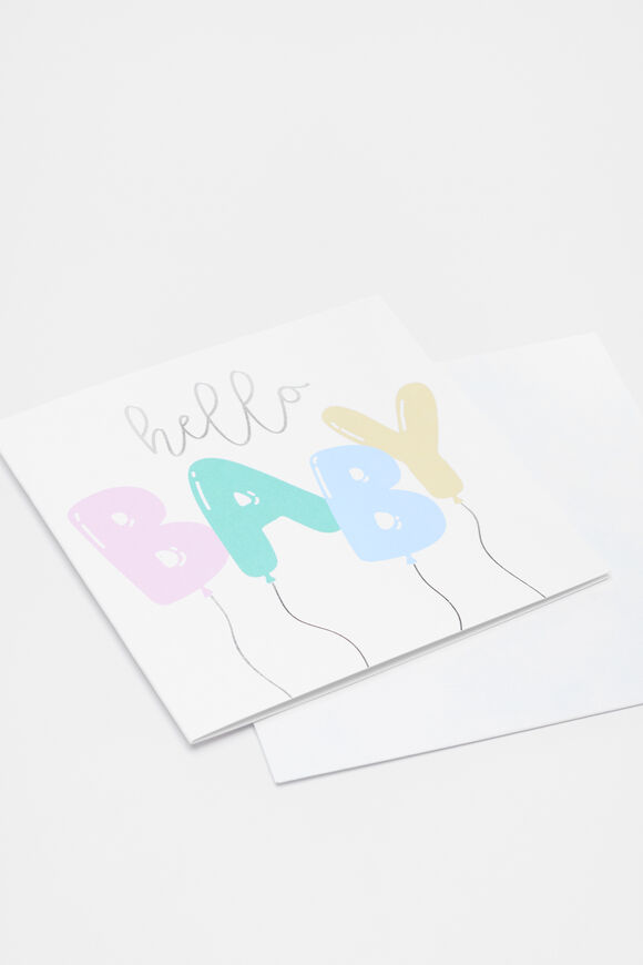 Hello Baby Balloons Card  Multi  hi-res