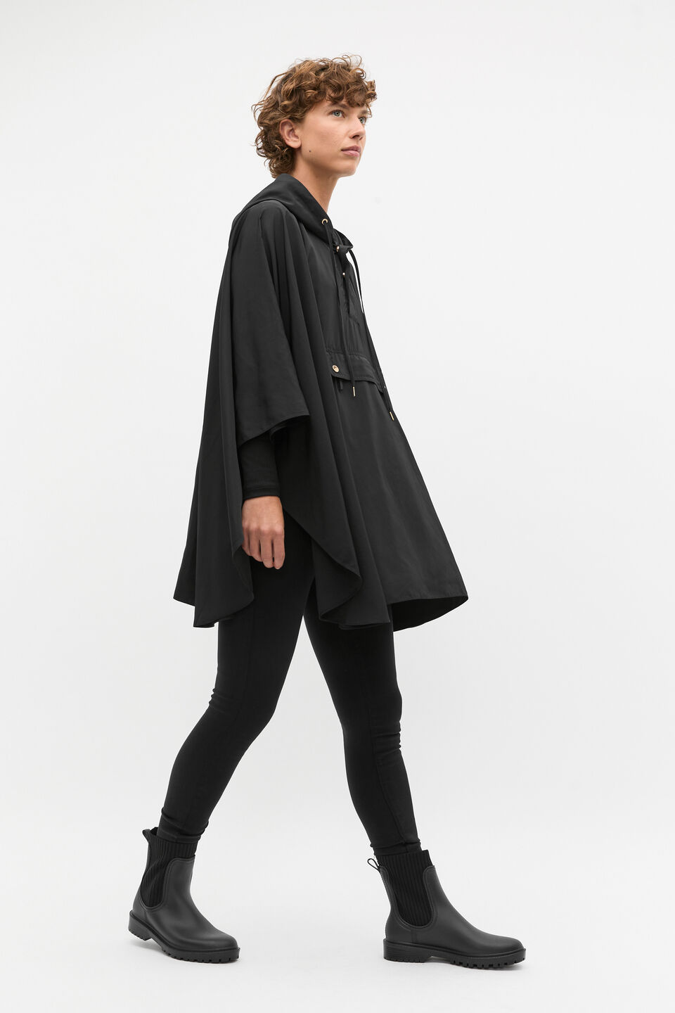 Packable Rain Poncho  Black