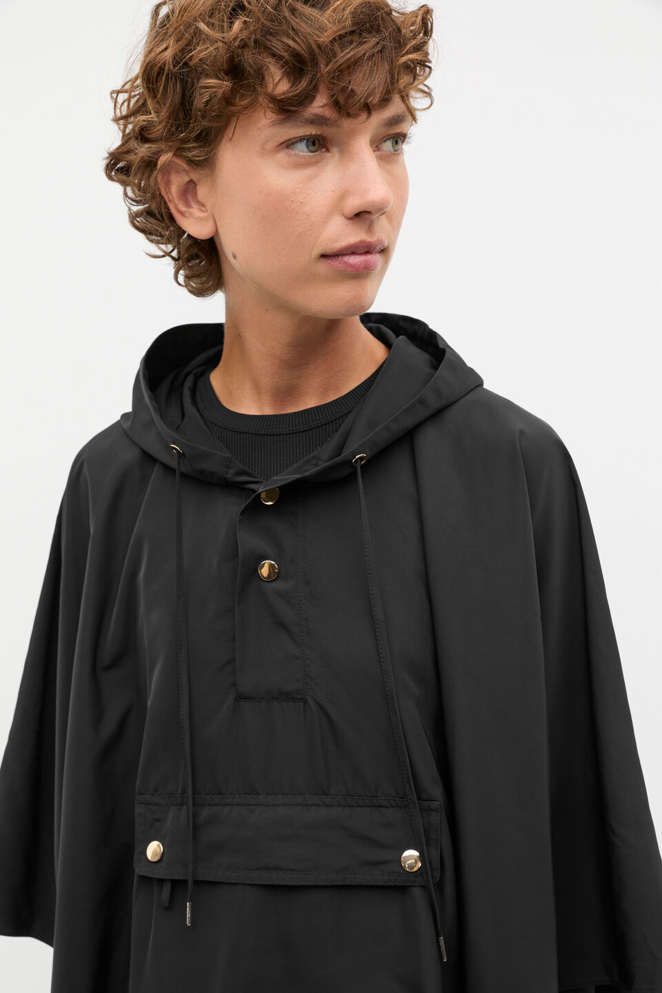 Packable Rain Poncho  Black