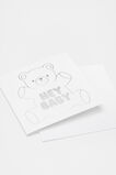 Hey Baby Teddy Card  Multi  hi-res