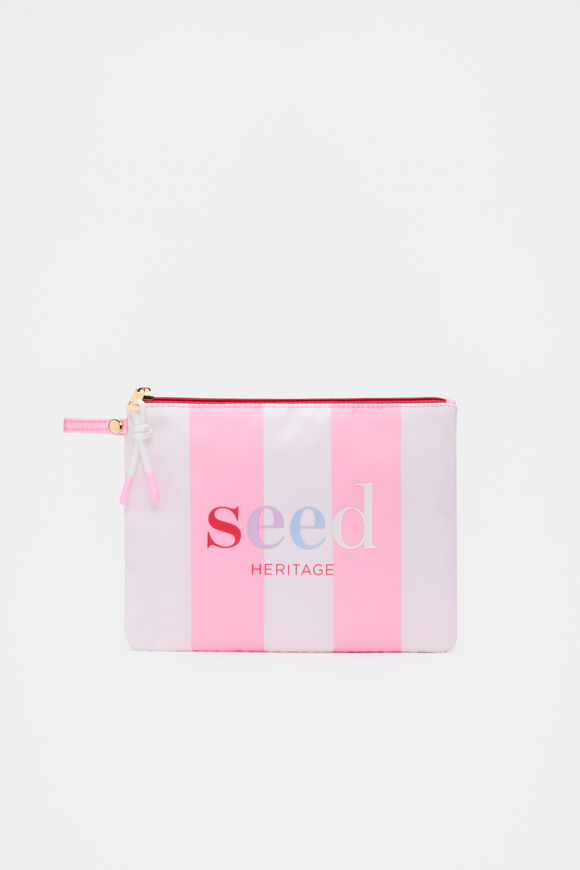 Swim Pouch  Candy Pink Stripe  hi-res