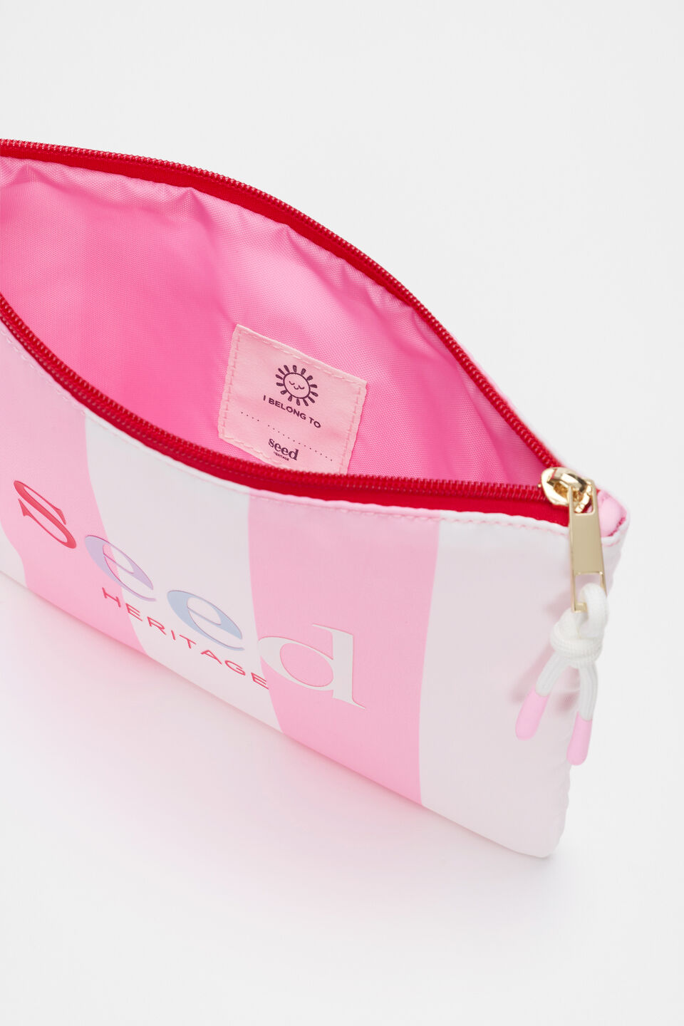 Swim Pouch  Candy Pink Stripe