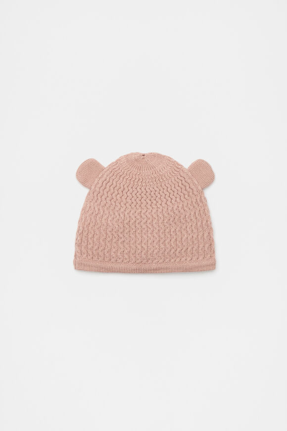 Cable Knit Beanie  Blush Pink  hi-res