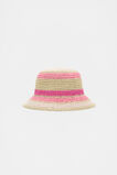 Stripe Straw Hat  Candy Pink Multi  hi-res