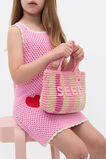 Stripe Straw Bag  Candy Pink Multi  hi-res