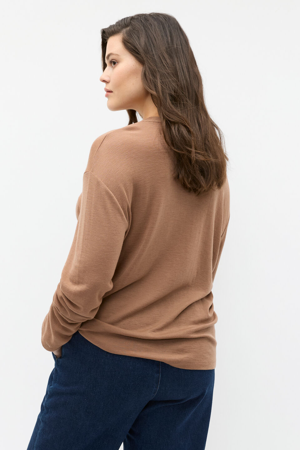 Australian Merino Relaxed Top  Amaretto