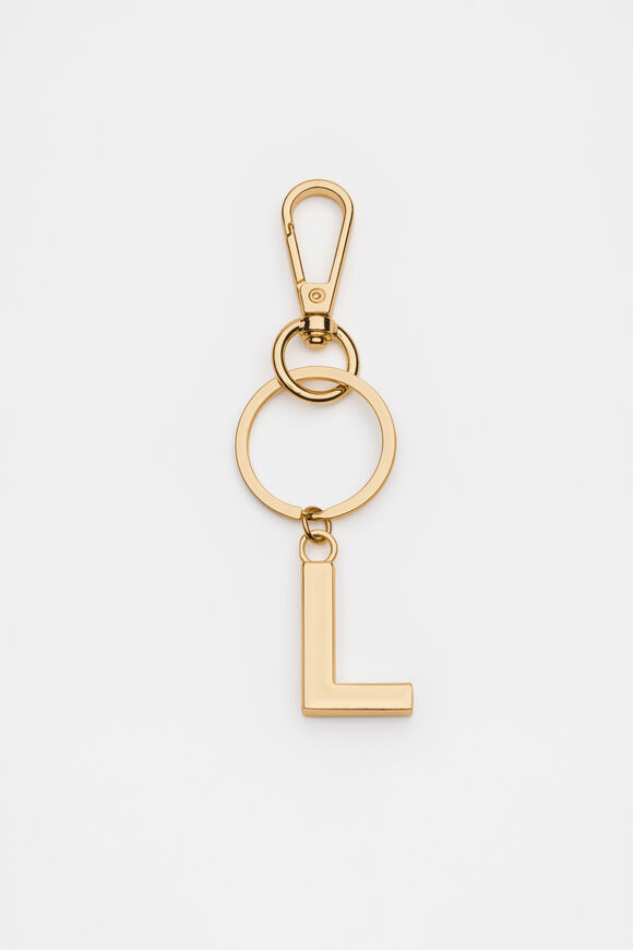 Gold Initials Keyring  L  hi-res