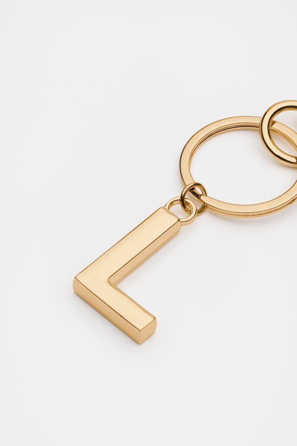 Gold Initials Keyring  L  hi-res