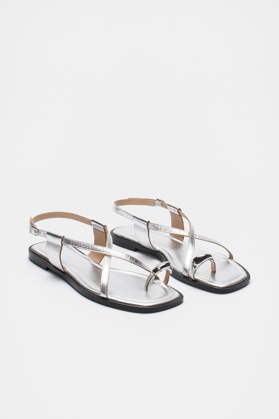 Lucia Toe Ring Sandal  Silver