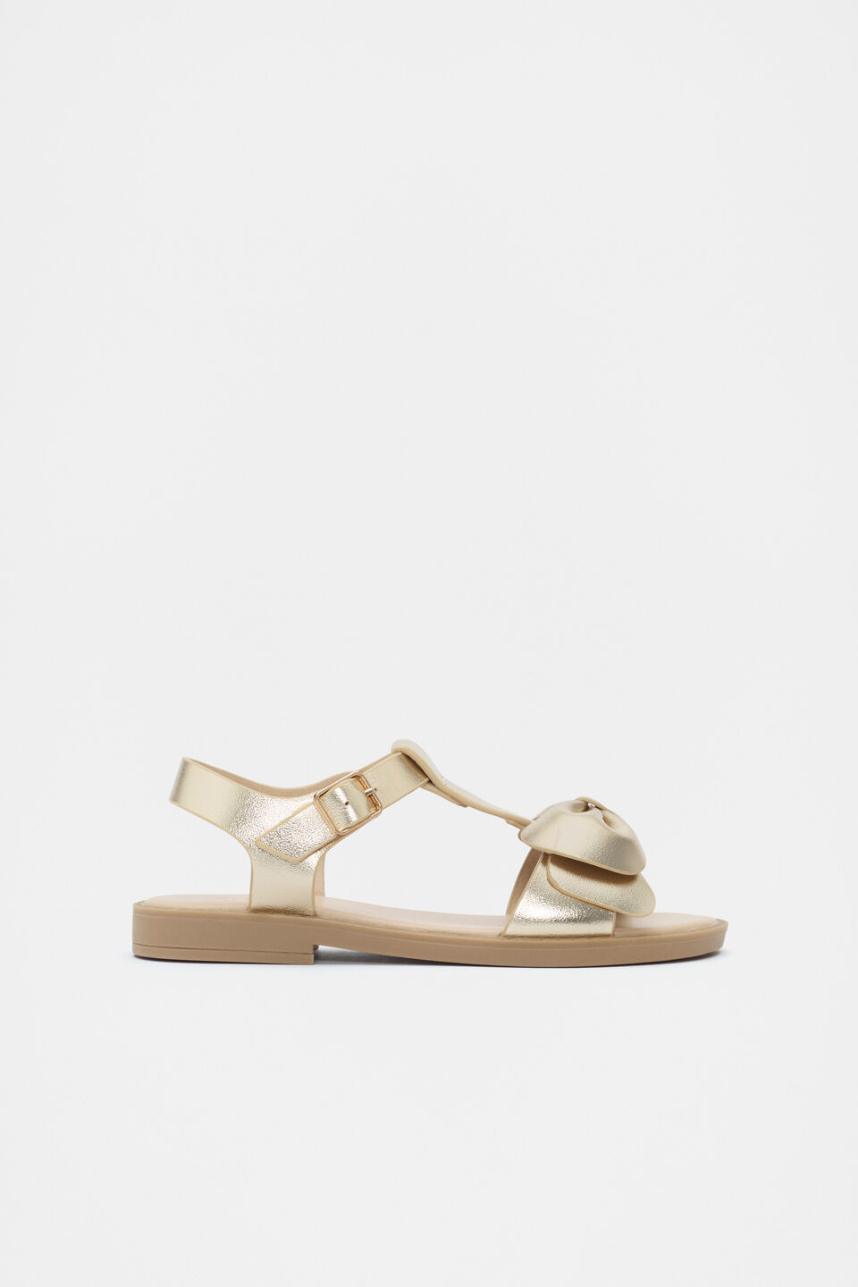 T Bar Bow Sandal  Gold