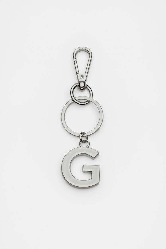 Silver Initials Keyring  G  hi-res