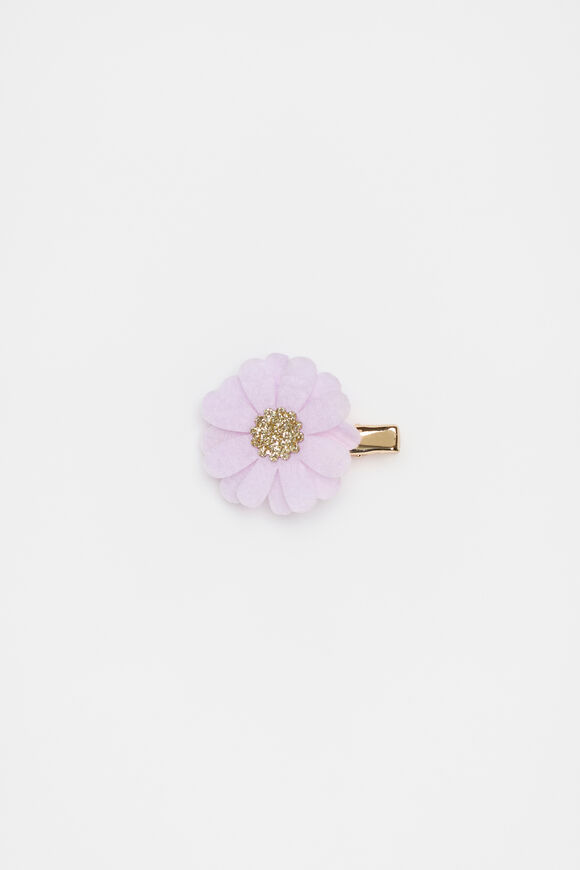 Felt Flower Duck Clip  Soft Lilac  hi-res