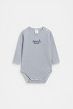 Core Rib Logo Bodysuit  Navy Stripe  hi-res