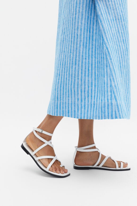 Addison Flat Sandal  White  hi-res