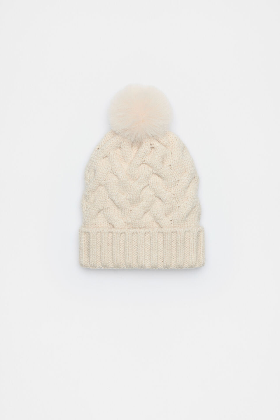 Cable Knit Beanie  Oat Marle