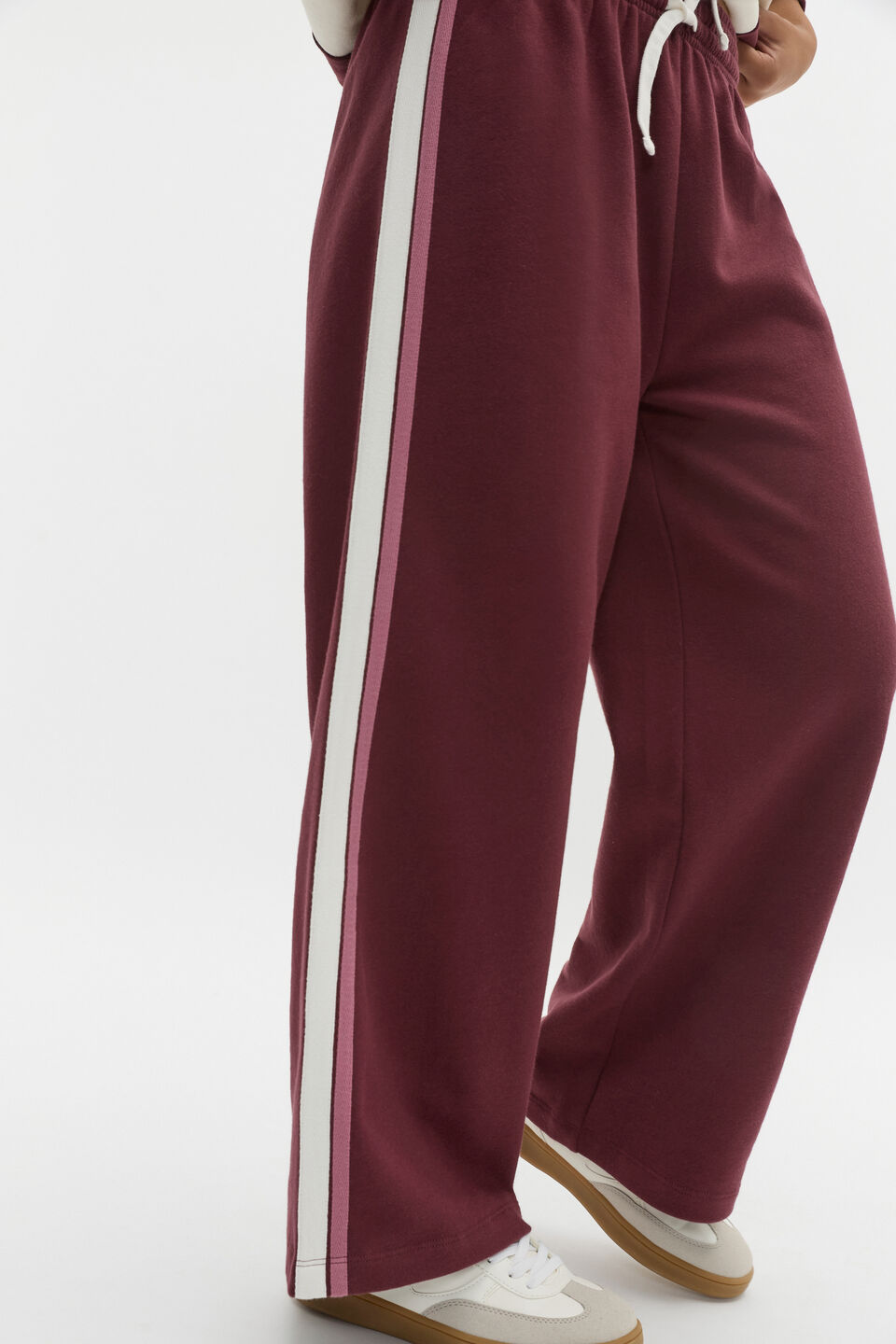Side Stripe Track Pant  Deep Berry