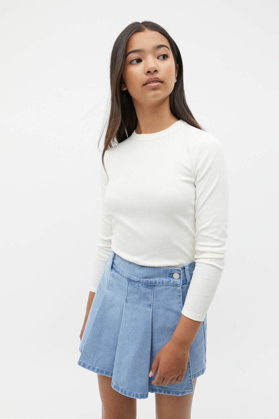 Core Rib Tee  Light Cream