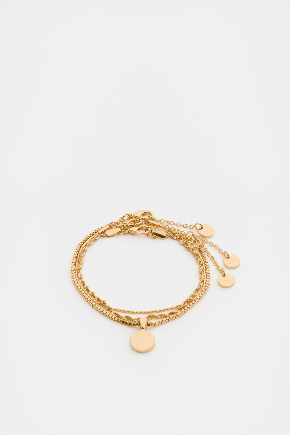 Disc Pendant Bracelet  Gold