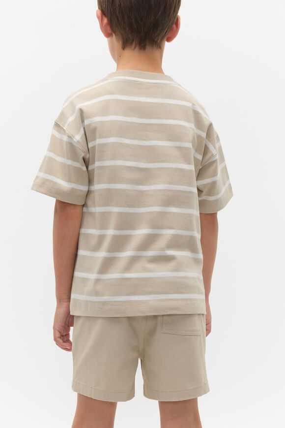Stripe Logo Tee  Cool Stone  hi-res