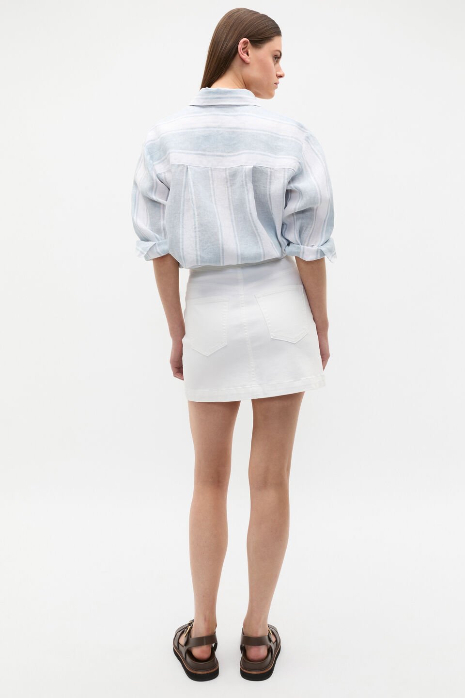 Core Denim Mini Skirt  White
