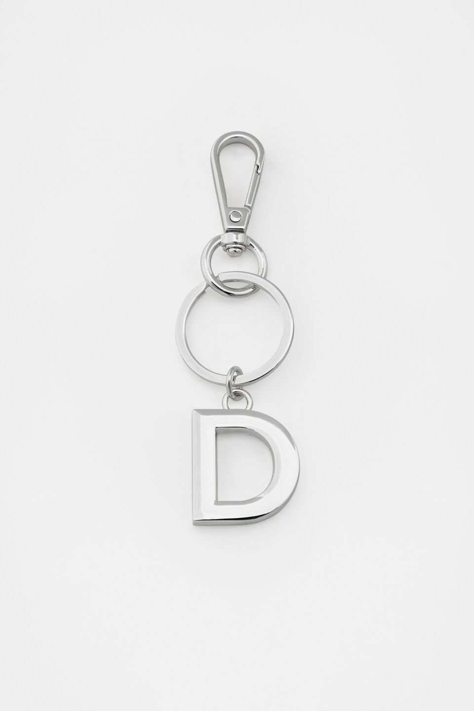 Silver Initials Keyring  D