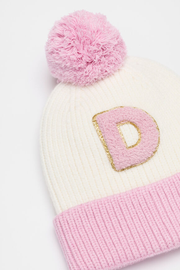 Colourblock Initial Beanie  D  hi-res